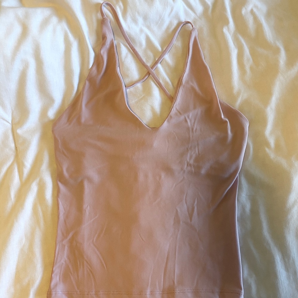 Leith V Neck Strappy Tank - S - Pink slight Purple